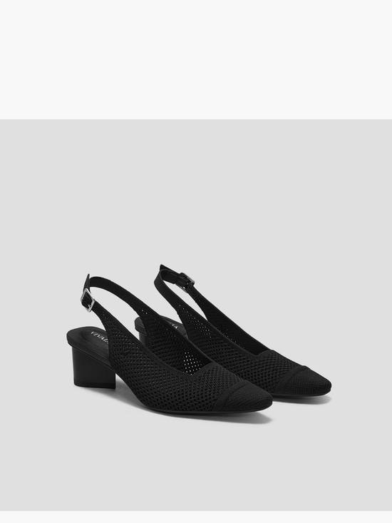 Vivaia Shoes - Vivaia Black Slingback Knit Pointed-Toe (Leah Pro)